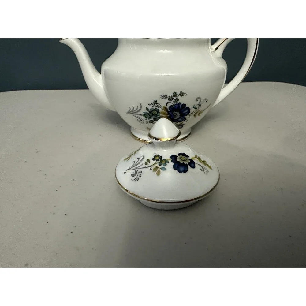 HTF Vintage Royal TARA Galway Ireland Bone China Tea Pot w/Lid Floral Gold Trim